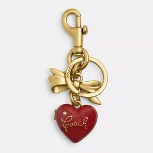 Coach Bow Heart Locket Bag Charm